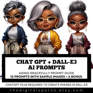 Dall-E3 & ChatGPT v4 Ai Art Prompt Guide, 12 Sample Prompts, Gray Chibi Women Dolls, Generated Ai Prompt, Ai Doll, Customizable Prompts