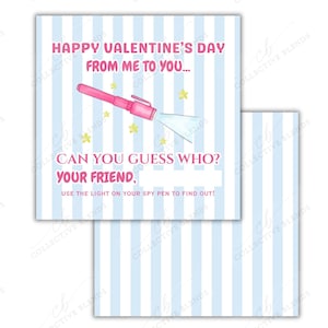 PRINTABLE Valentine Gift Tag | Spy Pen Valentine