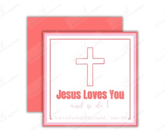 PRINTABLE Jesus Loves You Valentine Gift Tag | Jesus Love You and so do I