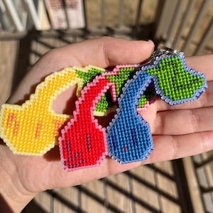 Pikmin Cross Stitch Keychains