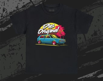 VW Golf MK1 Le T-Shirt Original Unisexe Tee-Shirt en Coton Lourd