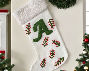 Personalized Christmas Stockings, Unique Family Gift, Handmade Ornaments, Holiday Monogram, Cozy Handmade Decor, Festive Custom Stockings