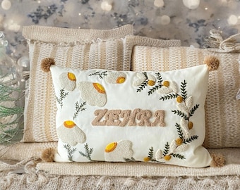 Customizable Floral Punch Needle Cushion Pattern – Instant PDF Download
