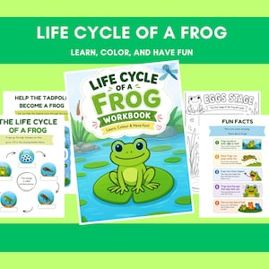Frog Life Cycle Workbook | Printable Science Worksheets | Kids Learning Activity