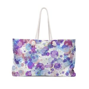 Bubble Dots Weekender Bag /Bubble Dot Weekend Bag / Bubble polka dot splatter pattern tote large handbag bag / gift for women/ overnight bag