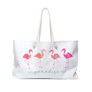 Große Einkaufstasche mit Flamingo Muster / Geschenk für Frauen / Reisetasche / Sporttasche / Strandtasche / Strandtasche