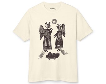 Linocut Angel design Tee
