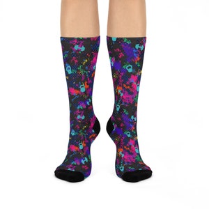 Abstract Grunge Blue Fitness Gym Cushioned Crew Socks, One Size, Fitness Socks, Gift for Fitness Gym Lover