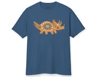 Sunflower Triceratops Tee | Floral Dinosaur Graphic Shirt