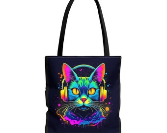Cat DJ Tote Bag