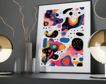 Abstract Art Poster: Colorful Shapes, Modern Wall Decor