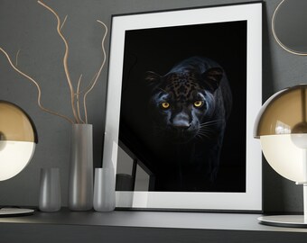 Black Panther Art Poster: Shadowed Majesty, Animal Wall Decor