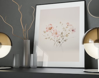 Floral Charm Art Poster: Minimalist Flower Print
