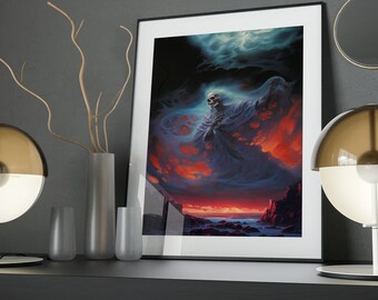 Shadowed Realms Art Poster: Dark Fantasy Oil Painting