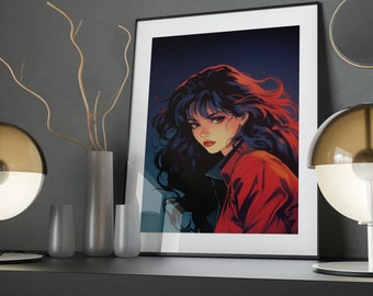 Art Poster - Anime Series: Ruby Radiance | Wall Art & Room Decor | Physical Poster | Aesthetic Hanging Art | Retro Style | Unique Gift