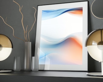 Abstract Wave Art Poster: Harmony in Motion, Museum Grade Paper