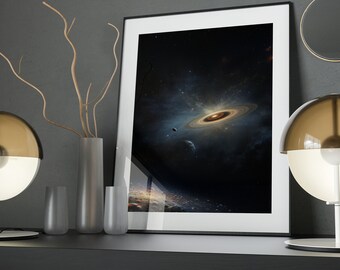 Cosmic Odyssey Art Poster: Universe, Planets, Stars