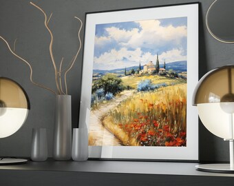 Homeward Bound Art Poster: Impasto Landscape Painting