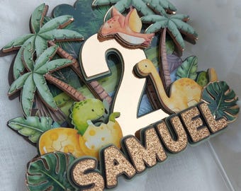 Dinosaur Cake Topper Design, Dino Birthday Party (Digital Design)