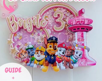 Puppy Shaker Cake Topper Digital Design, Paw Puppy, Patrol dogs, Girl Shaker Cake topper, Digital Design, Cake topper design, Girl Birthday