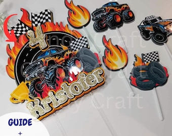 Monster Truck Cake Topper, Boy Birthday, Car Theme (Digital Design)