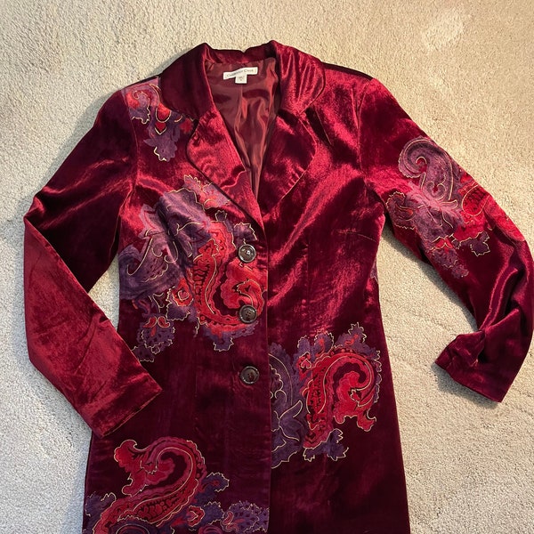 Women's Velvet Jacket with Floral Detailing