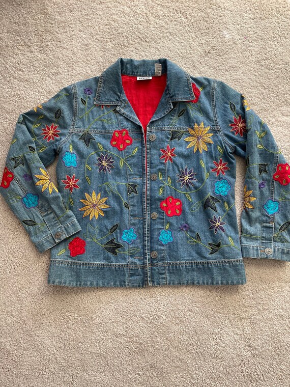 Floral Embroidered Chico's Jean Jacket