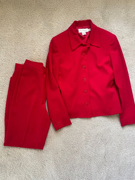 Women's Red Wool Suit