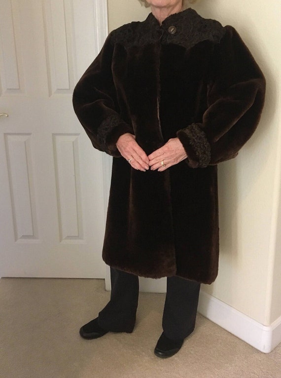 1939 Genuine Beaver Coat with Persian Lamb Collar 