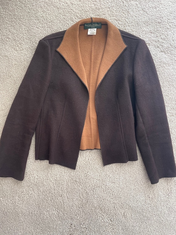 Brown and Tan Wool Blend Women's Jacket