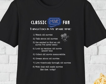 Classic Movie Fan T-Shirt Fun Gift for Retro Film Buff Things I do in spare time movie shirt Vintage Movie Lover Apparel Movie Night tee