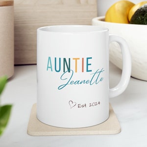 Aunt mug Personalized Auntie mug gift for special aunt Pregnancy announcement auntie gift Mothers Day gift for aunt Custom Auntie coffee mug