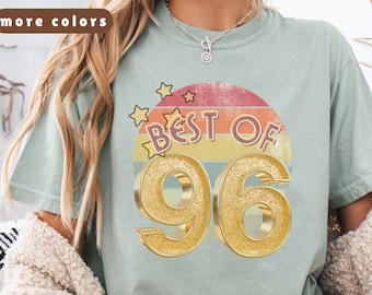 Best of 96 Comfort Colors tee | 1996 retro gold numbers, vintage sunset graphic shirt 30th birthday tshirt
