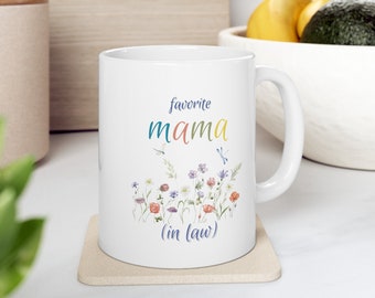 Kaffeetasse für Schwiegermutter, Blumengeschenk für Schwiegermutter, Lieblingsgeschenk für Schwiegermutter zum Muttertag, Hübsche Tasse mit Wildblumen-Cottage-Core-Motiv für Schwiegermutter