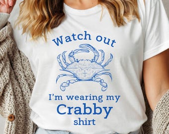 Crabby shirt Funny Crab tshirt Beach vibes apparell Fun Crustacean Shirt Crabbing T-shirt gift Marine Life Top Ocean Lover Shirt Coastal tee