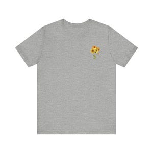 Sunflowers tshirt sunflower bouquet tee Flower pocket style design Minimalist Fall Floral T-shirt Womens Fall shirt Sunshine flower tee Athletic Heather