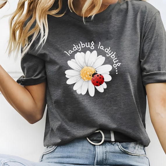 Flowers And Ladybugs T-Shirt Flowers And Ladybugs T-Shirt