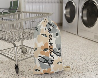 Laundry Tote Floral Design with Laundry Label