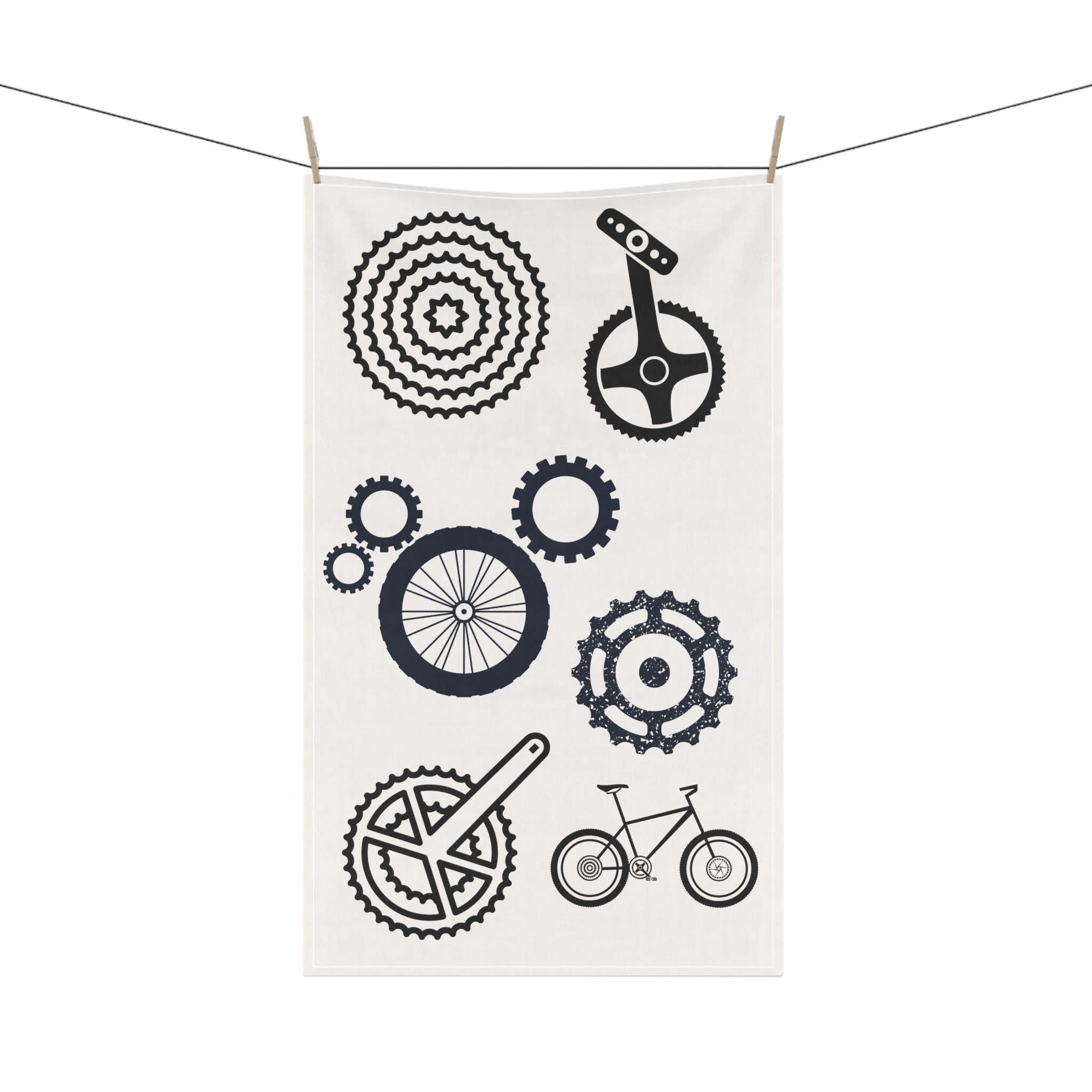 Bicycle Black Tea Towel - Dish Cloth 60x65cm - Dishcloth Towels • Souvenirs  from Holland