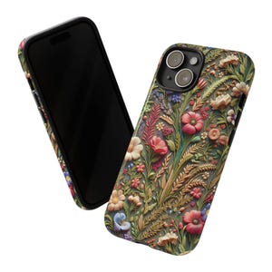 3D Vintage Floral Tapestry Phone Case | Chic Cottagecore Wildflowers | Gift for Apple iPhone | Google Pixel | Samsung Galaxy