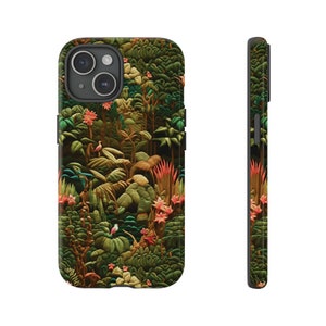 3D Jungle Lovers Phone Case | Embroidered Cottagecore Chic | Gift for Apple iPhone | Google Pixel | Samsung Galaxy