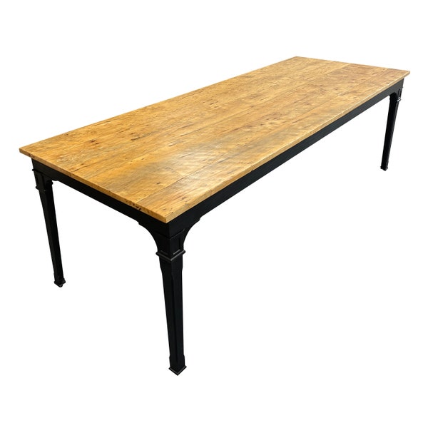 Reclaimed Wood Dining Table With Cast Iron Legs 96" x 36"