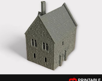 Medieval Norman Stone Manor, Terrain for DND and Tabletop Games, TTRPG, 28mm, 32mm, Country and King, fort, Printable Scenery