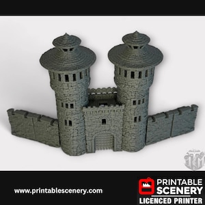 Castle Gate Terrain for Tabletop Gaming, DND Castle Decor, Fantasy RPG, 28mm, Printable Scenery, 3d Print