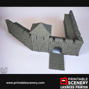 Medieval Stone Fort Walls, Terrain for DND and Tabletop Games, TTRPG, 28mm, 32mm, Country and King, Castle