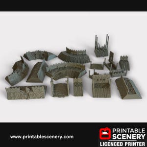 Medieval Garrison Walls Terrain for Tabletop Gaming, DND Castle Decor, Fantasy RPG, 28mm, Printable Scenery, 3d Print