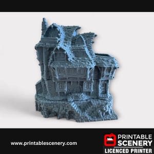 Medieval Fantasy Scatter Terrain - Hagglethorn Tavern for DND Adventures, 32mm & 28mm Scale Tabletop, 3D Printed