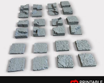 Hagglethorn Hollow Town Square Tiles Terrain Set (24 pieces), Tabletop DND Scatter, Miniatures Landscape, Printable Scenery, TTRPG