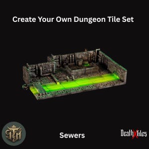 Creëer je eigen rioleringsset | 3D-geprinte grotten en kerkertegels voor RPG's | Battle Map-systeem op tafelblad | DnD-terrein | Aangepaste weegschalen