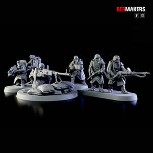 Trench Special Weapons Teams, 28mm Resin Grenadier Miniatures, Gas Mask Heavy Infantry, Grimdark Tabletop Squad